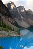 First view of Moraine Lake in Banff National Park